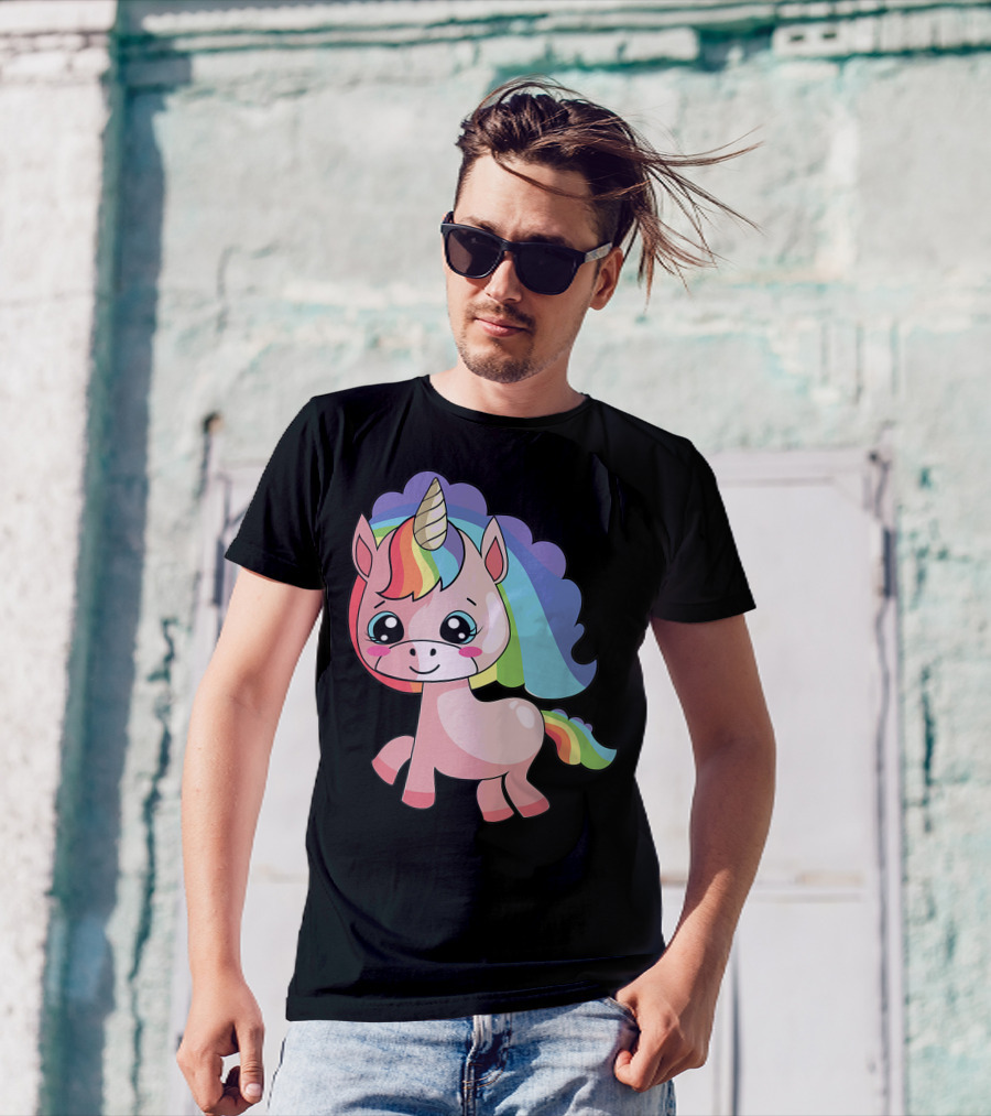 Cute Rainbow Unicorn For Unicorn Lover T-Shirt