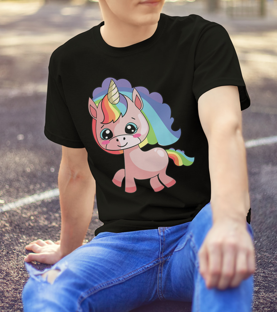 Cute Rainbow Unicorn For Unicorn Lover T-Shirt