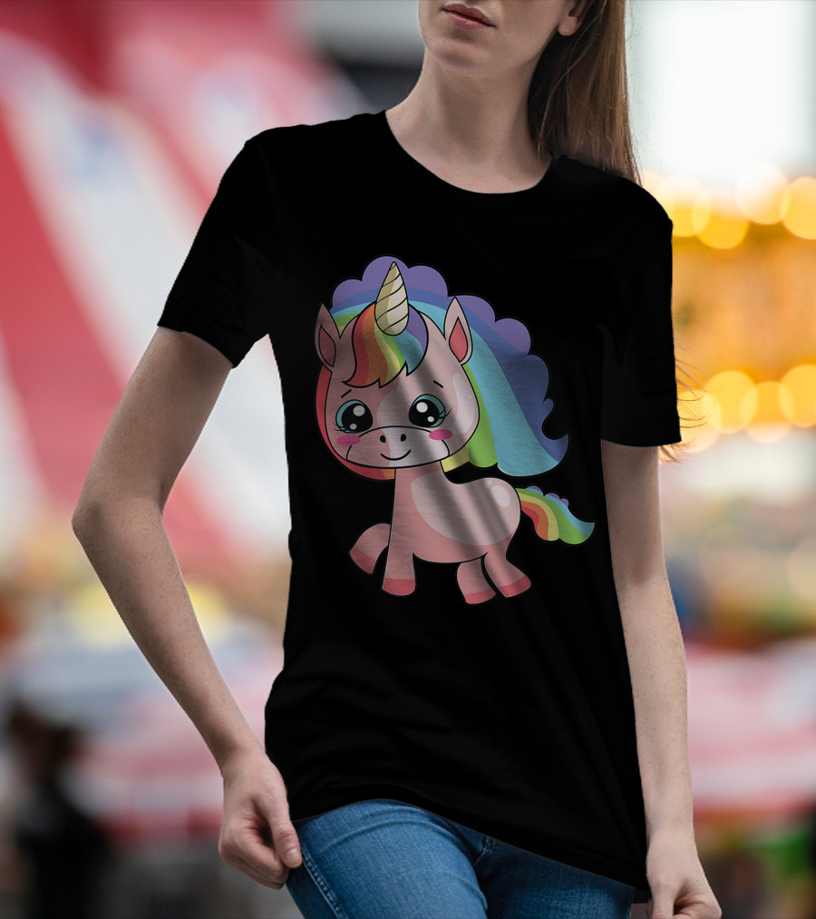 Cute Rainbow Unicorn For Unicorn Lover T-Shirt