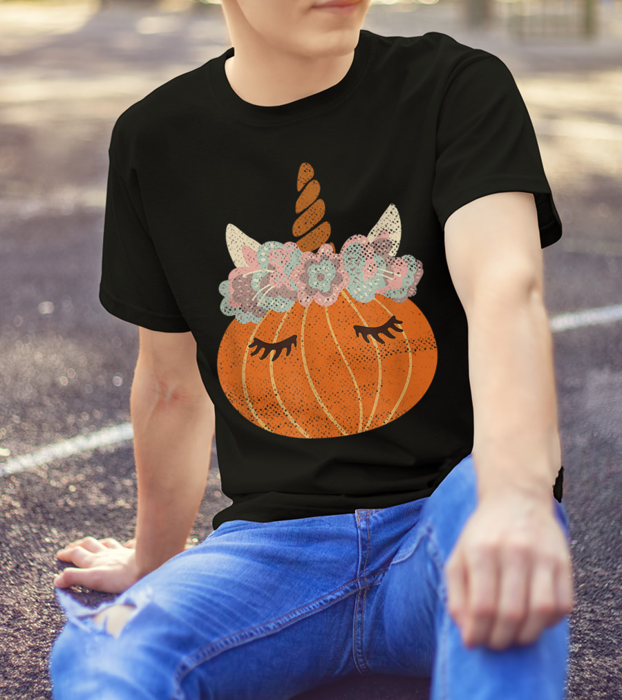 Halloween Cute Pumpkin Unicorn Costume Best T-Shirt