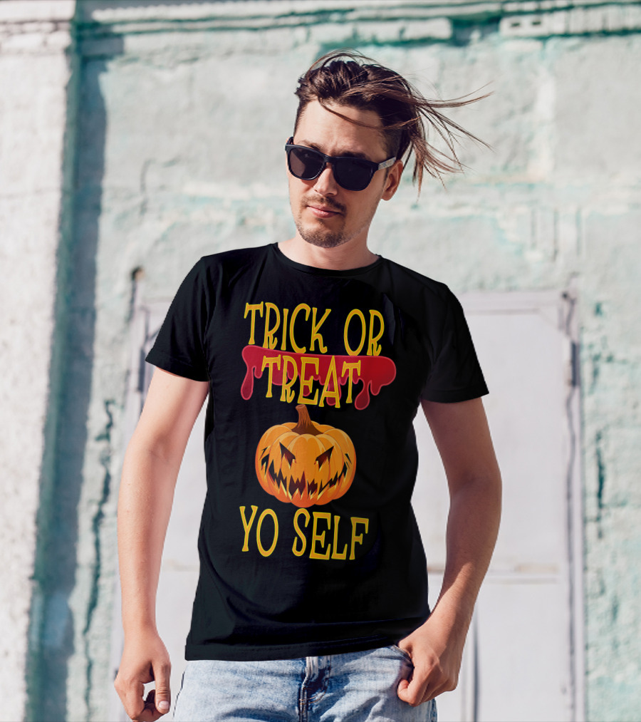 Trick Or Treat Yo Self Pumpkin Halloween Jack-O'-Lantern T-Shirt