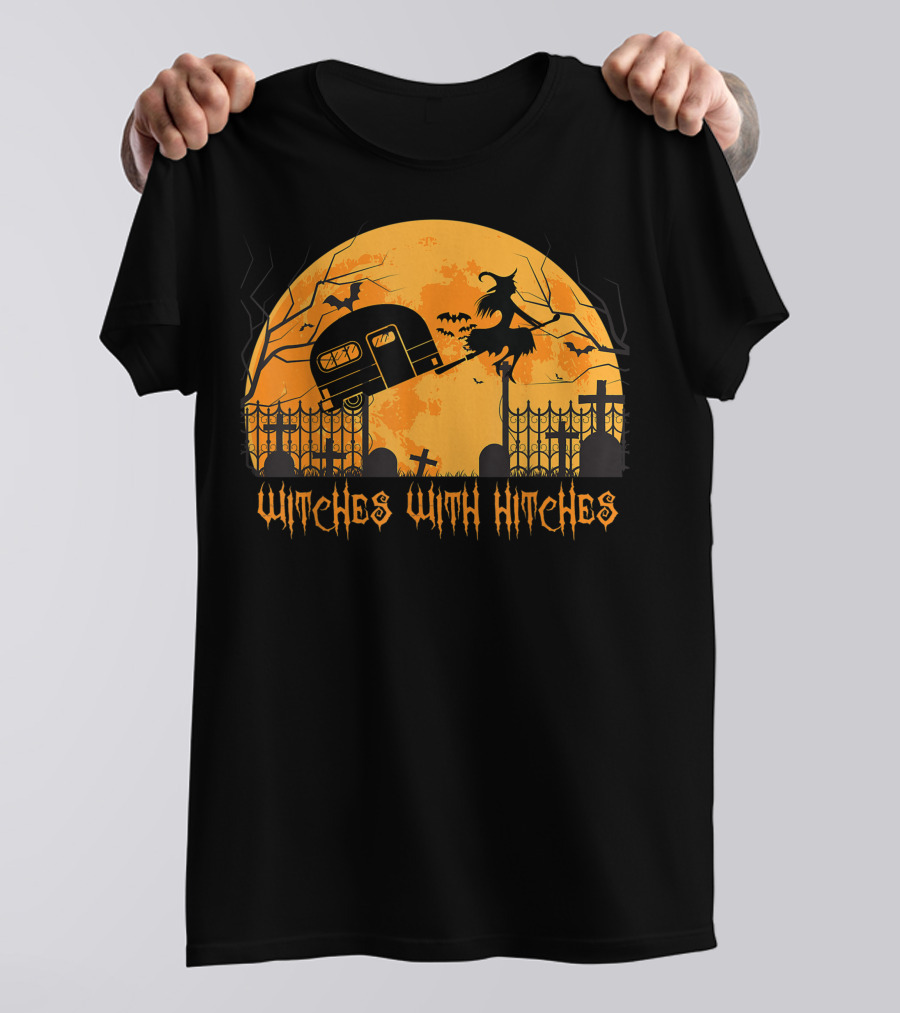 Halloween Spooky Witches With Hitches Camping Scene T-Shirt