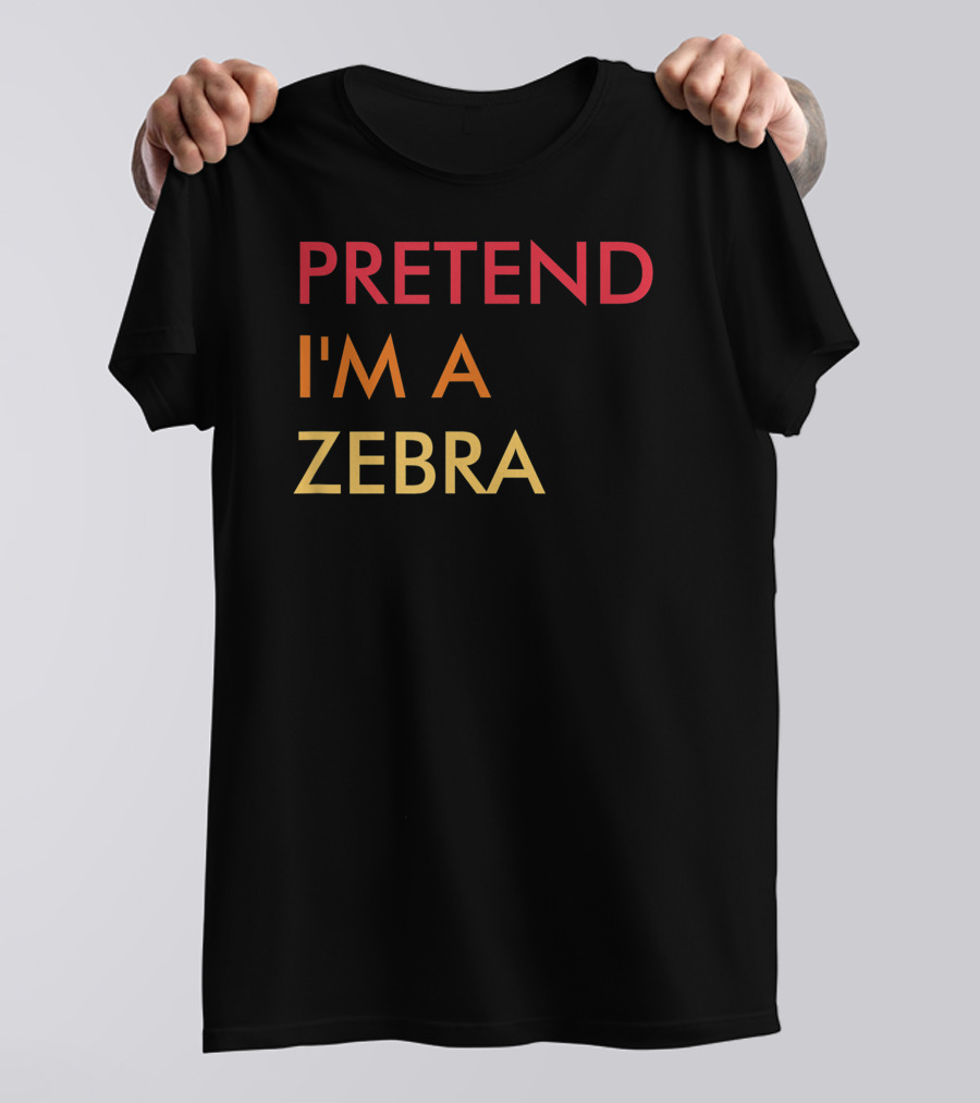 Pretend I'm A Zebra Lazy Halloween Party T-Shirt