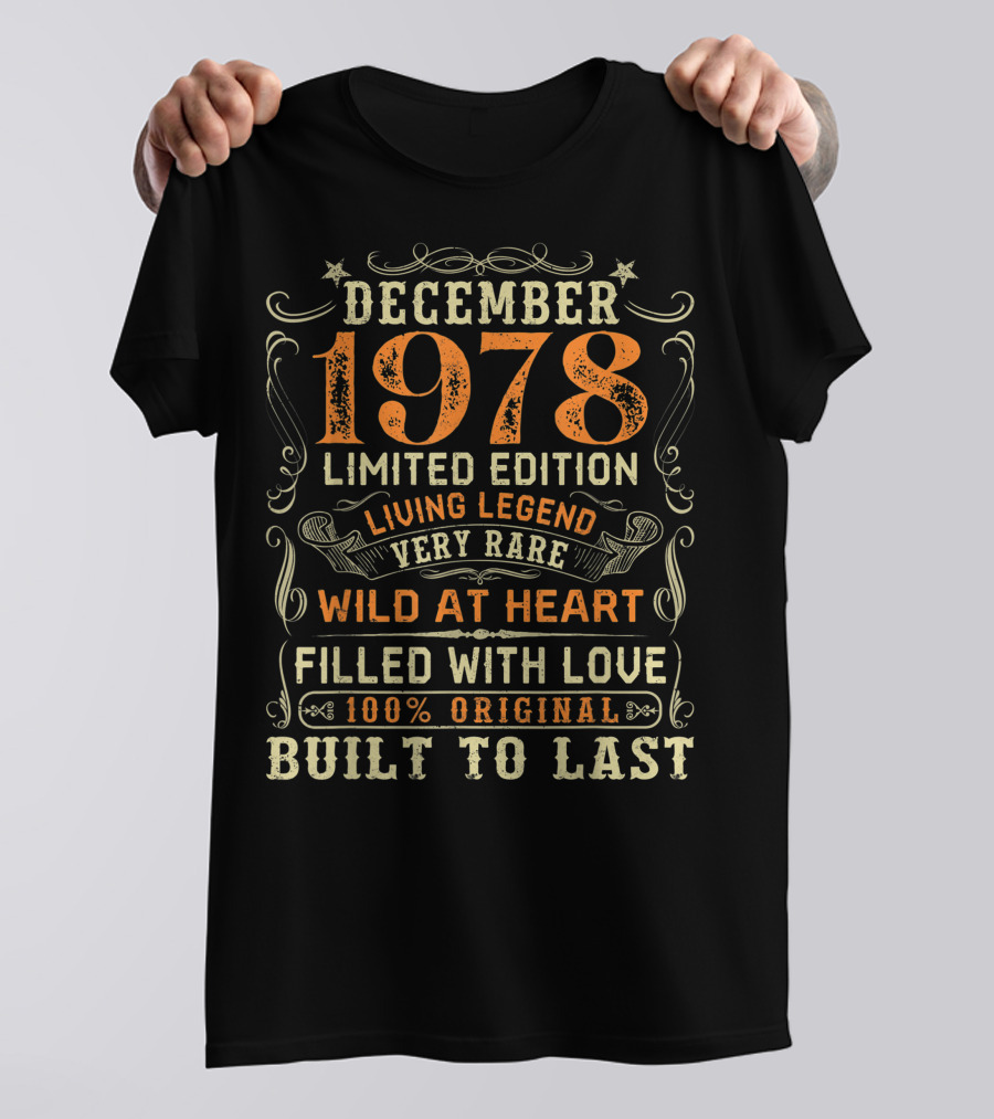 December 1978 Living Legend Very Rare Wild At Heart Built To Last T-Shirt