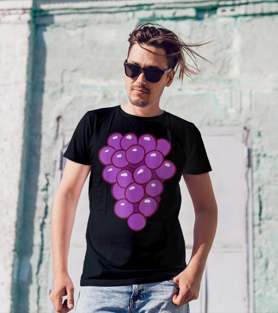 Funny Halloween Purple Grape Cluster T-Shirt