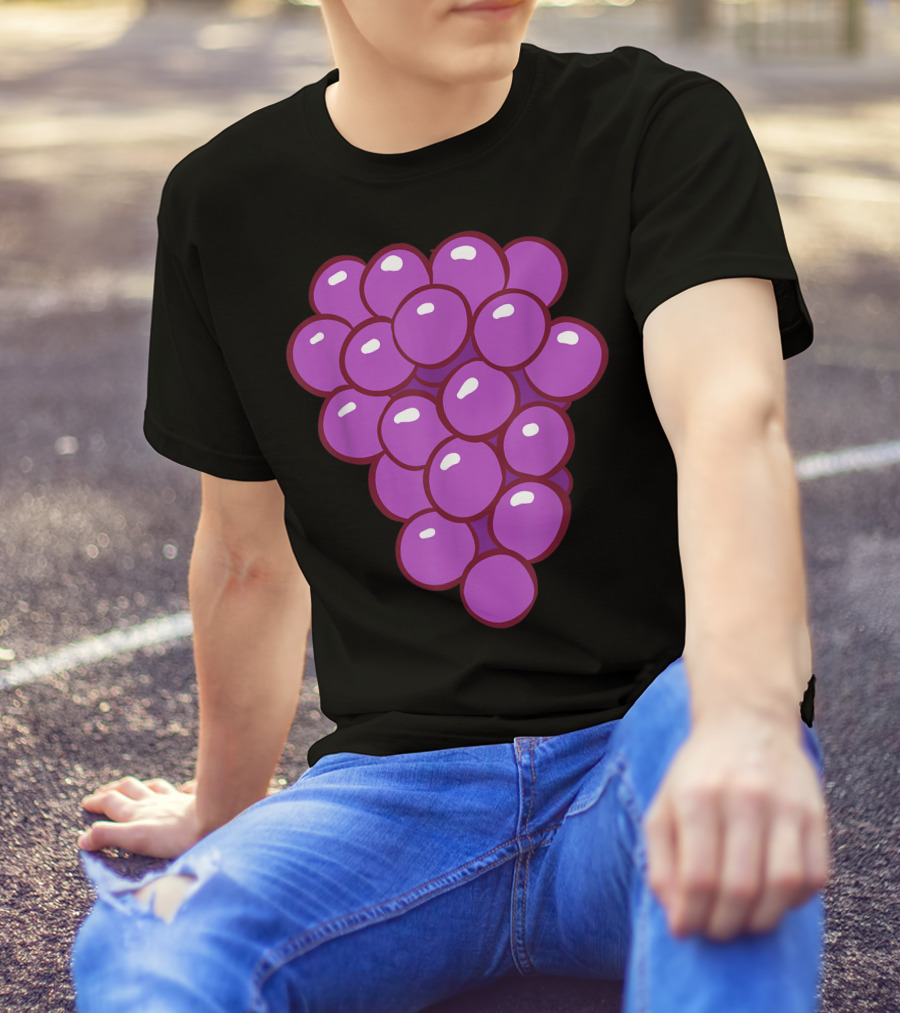 Funny Halloween Purple Grape Cluster T-Shirt
