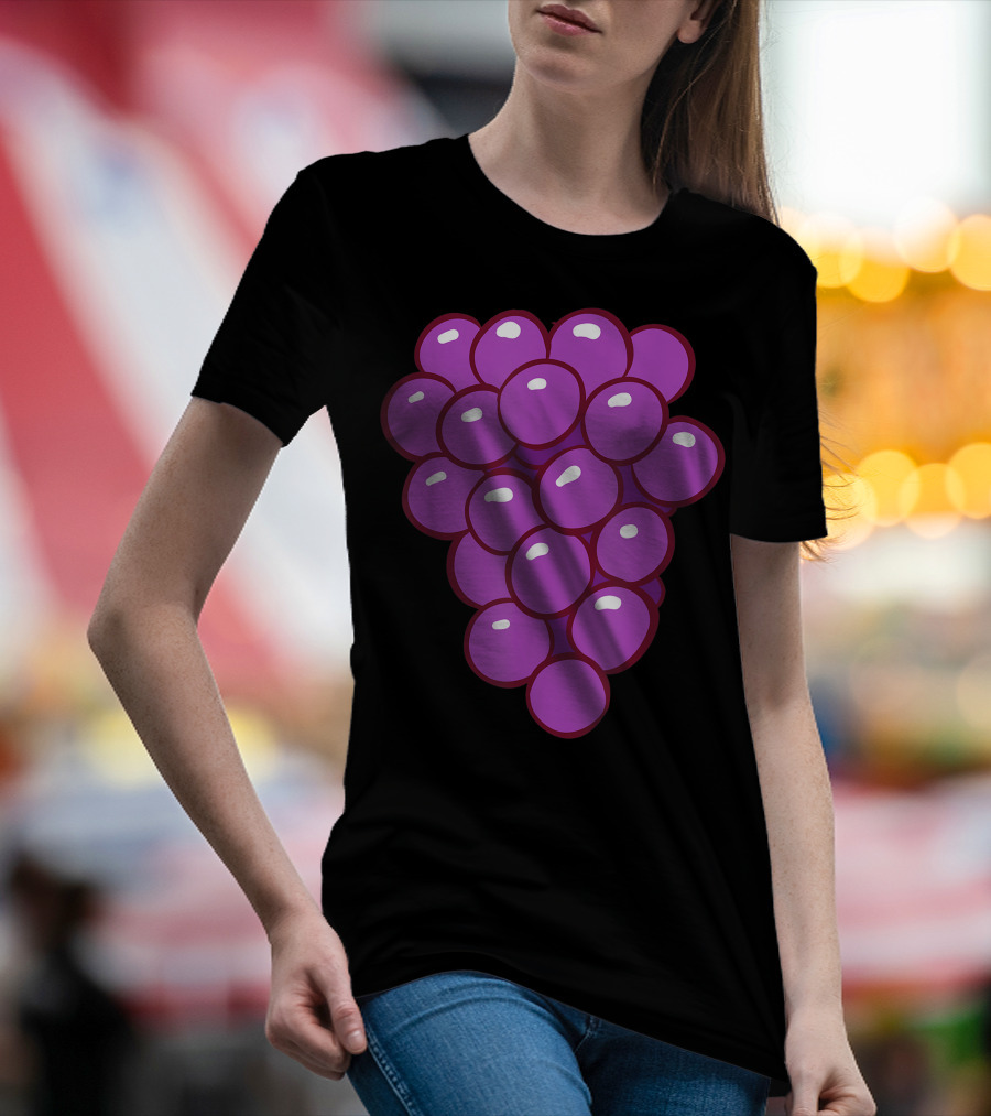 Funny Halloween Purple Grape Cluster T-Shirt
