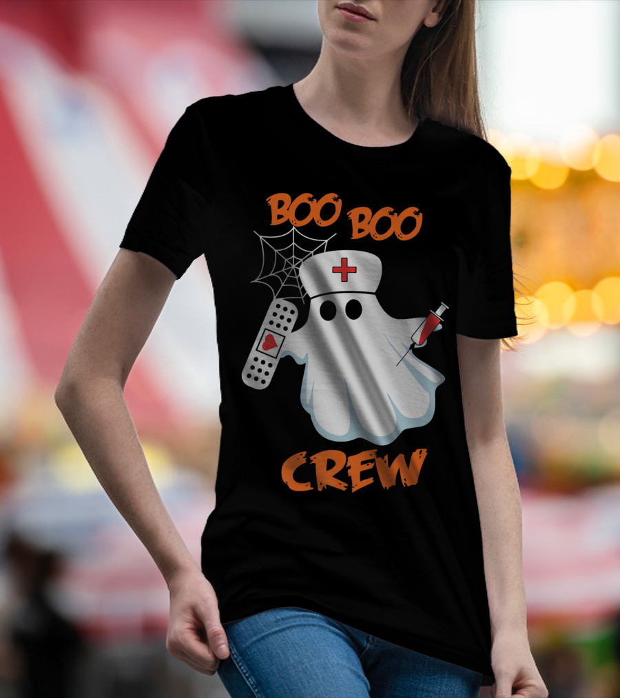 Boo Boo Crew Funny Halloween Nurse RN Medical EMS Staff T-Shirt