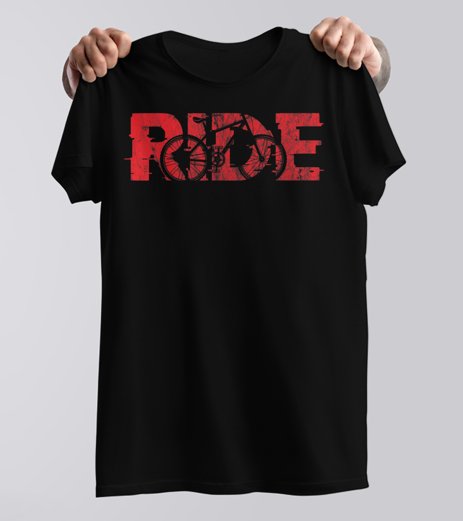 Mountain Bike MTB Ride Bicycle Cyclist Biker RIDE T-Shirt