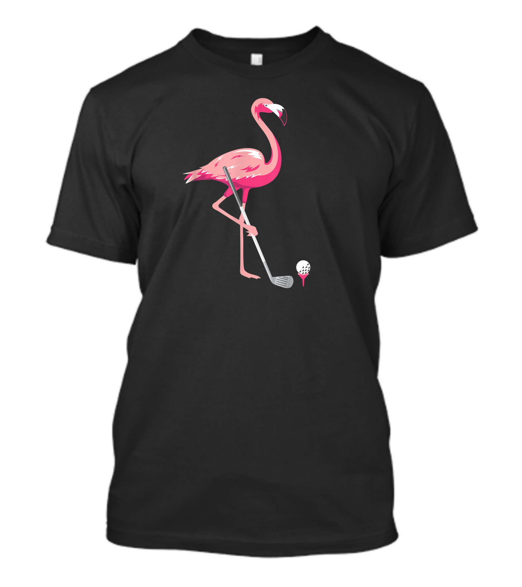 Funny Flamingo Bird Golf Player Best Swing Tee Golf Ball T-Shirt