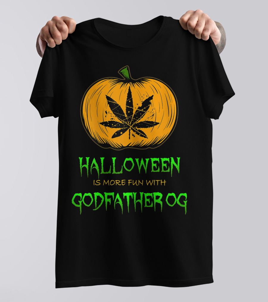 Halloween Is More Fun With Godfather OG Weed Pumpkin T-Shirt