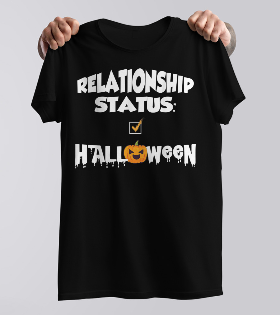 Relationship Status Halloween Pumpkin Checkmark T-Shirt