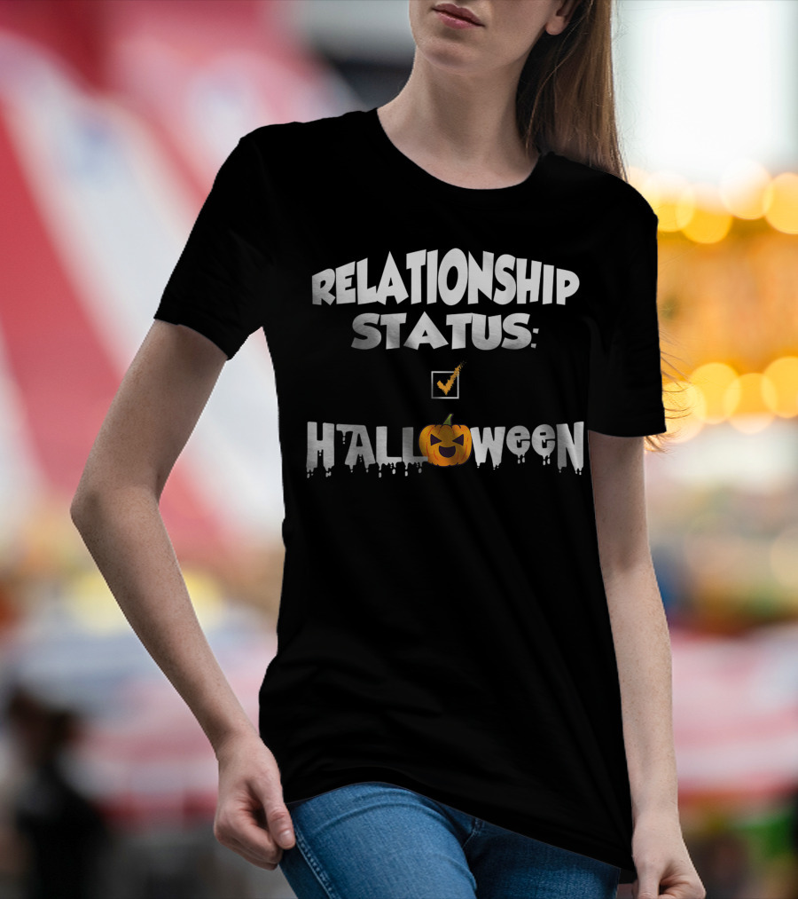 Relationship Status Halloween Pumpkin Checkmark T-Shirt