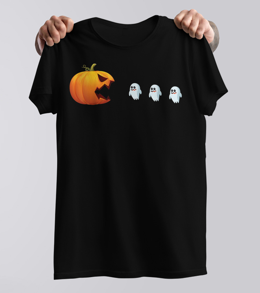 Halloween Jackolantern Chasing Ghosts Pumpkin Ghost Hunter T-Shirt