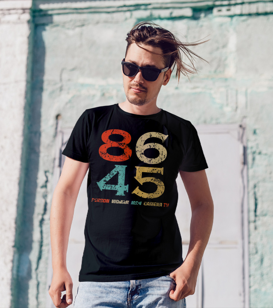 86 45 Person Woman Man Camera TV T-Shirt
