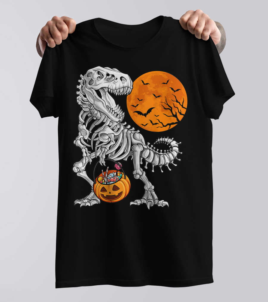 Dinosaur Skeleton Rex Scary Halloween T-Shirt