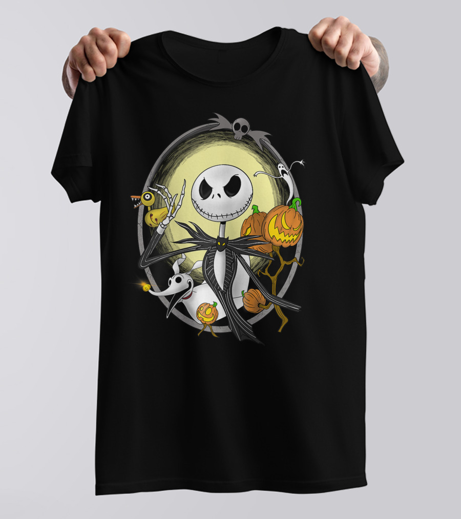 Jack Skellington Halloween Best With Zero And Pumpkins T-Shirt
