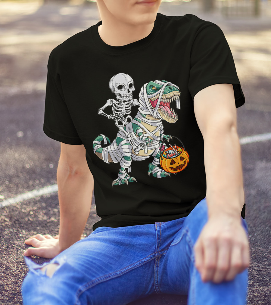 Skeleton Mummy Dinosaur Rex Halloween Best T-Shirt