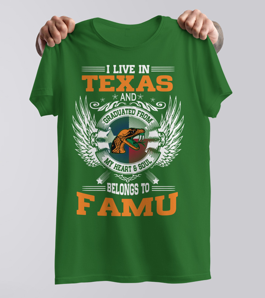 I Live In Texas And Graduated From My Heart And Soul Belongs To FAMU T-Shirt