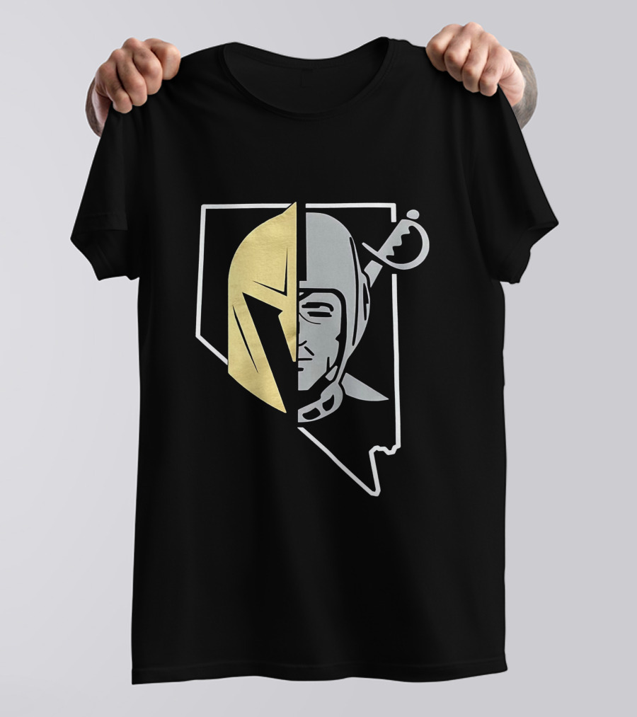 Las Vegas Raiders Vegas Golden Knights Nevada State Logo Fusion T-Shirt