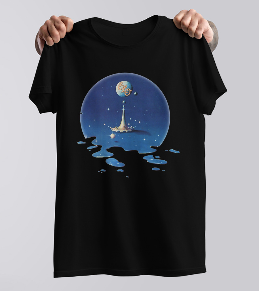 ELO Out Of The Blue Album Cover Art With Space And Water Droplets T-Shirt