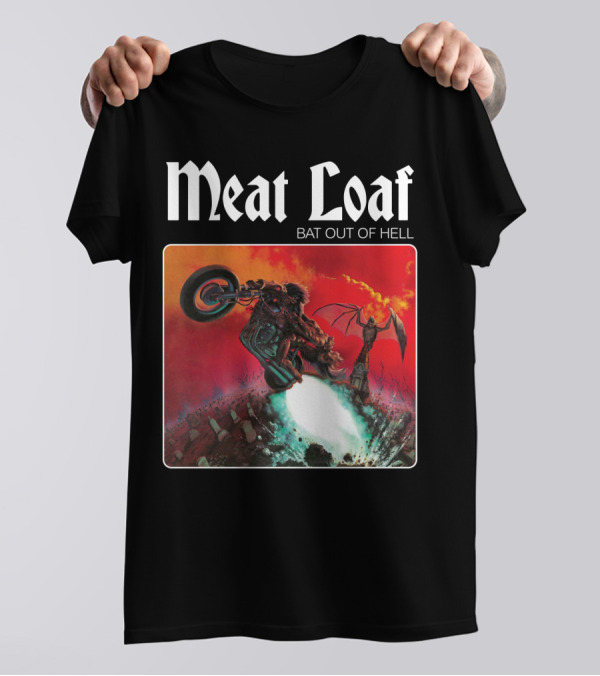 Meat Loaf Bat Out Of Hell Motorcycle And Bat T-Shirt