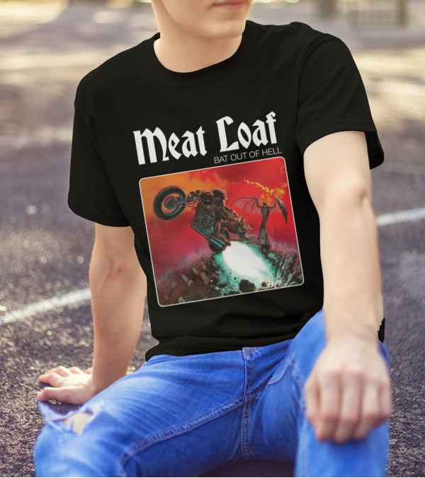 Meat Loaf Bat Out Of Hell Motorcycle And Bat T-Shirt