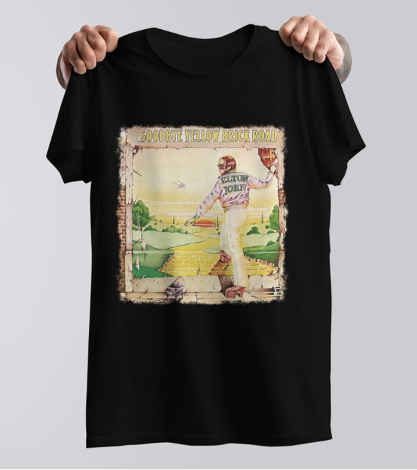 Elton John Goodbye Yellow Brick Road Album Cover T-Shirt