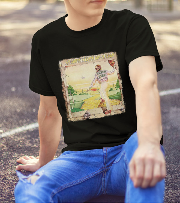 Elton John Goodbye Yellow Brick Road Album Cover T-Shirt