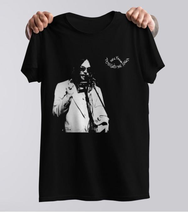 Neil Young Tonight's The Night Black And White Photo T-Shirt