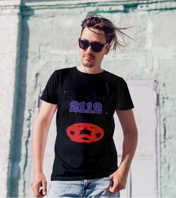 Rush 2112 Star Symbol With Cosmic Background T-Shirt