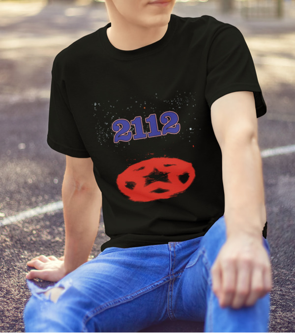 Rush 2112 Star Symbol With Cosmic Background T-Shirt
