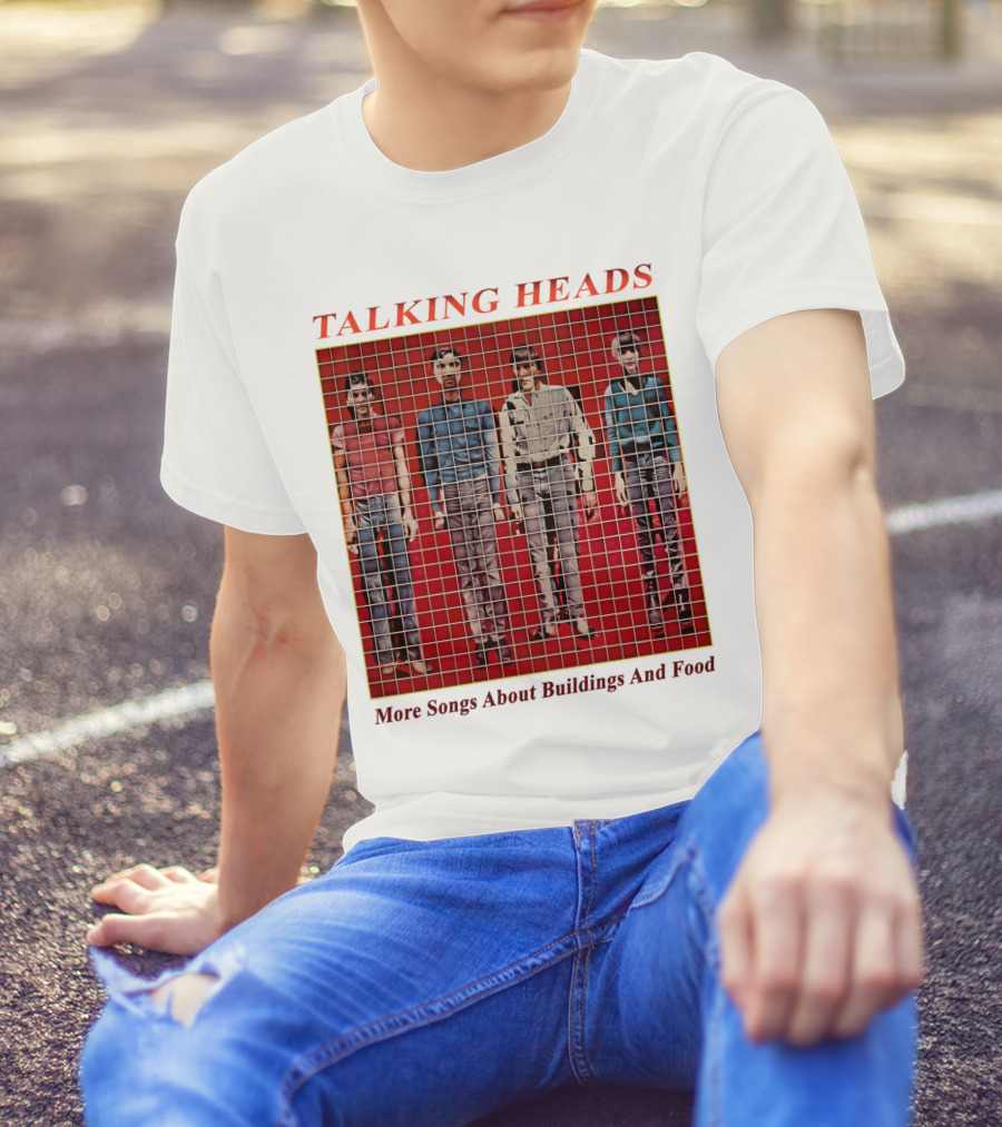TALKING HEADS More Songs About Buildings And Food Album Cover With Grid T-Shirt