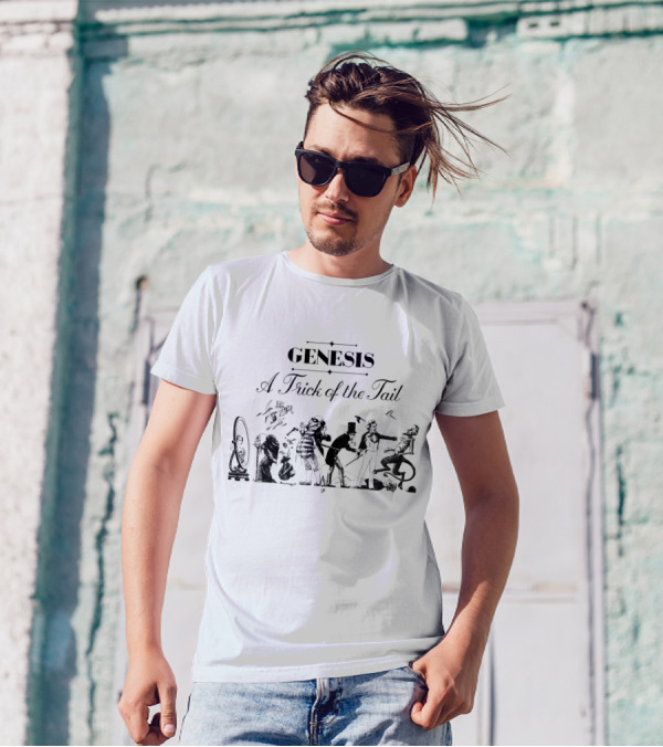 Genesis A Trick Of The Tail Illustrated Figures And Band T-Shirt