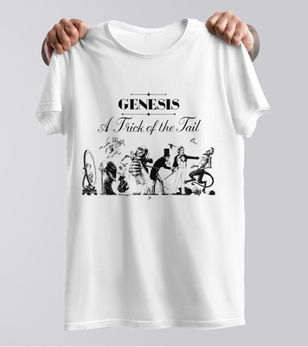 Genesis A Trick Of The Tail Illustrated Figures And Band T-Shirt