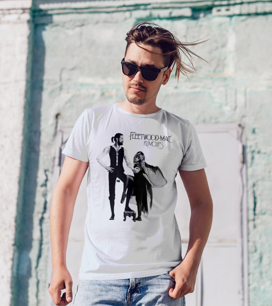 FLEETWOOD MAC RUMOURS Iconic Album Cover Black And White Nostalgia T-Shirt