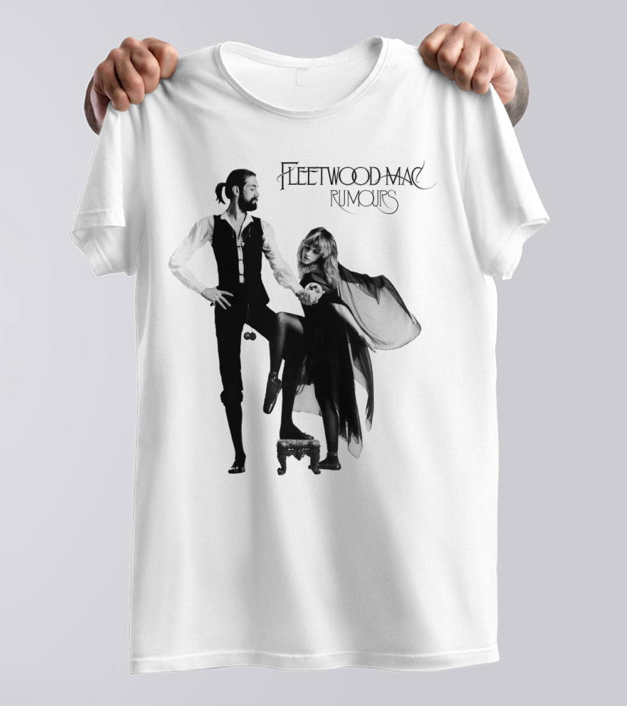 FLEETWOOD MAC RUMOURS Iconic Album Cover Black And White Nostalgia T-Shirt