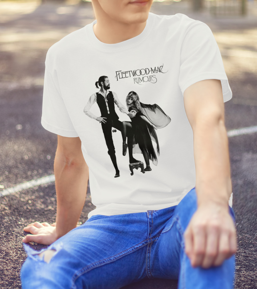 FLEETWOOD MAC RUMOURS Iconic Album Cover Black And White Nostalgia T-Shirt