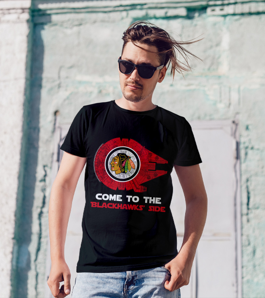 Chicago Blackhawks Come To The Blackhawks' Side Millennium Falcon T-Shirt
