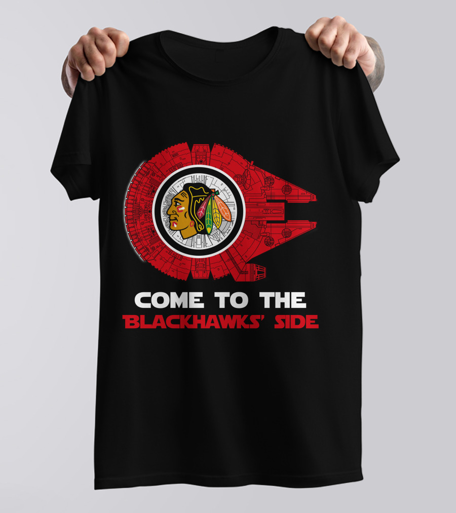 Chicago Blackhawks Come To The Blackhawks' Side Millennium Falcon T-Shirt