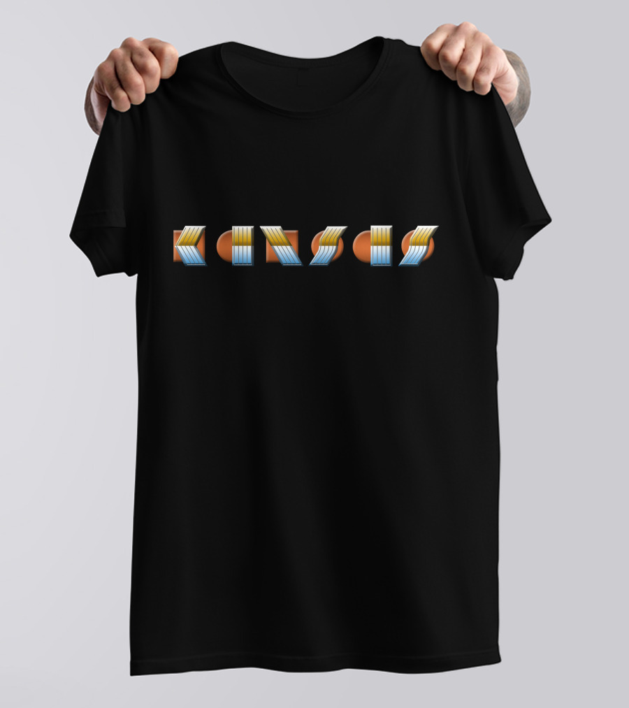 Kansas Band Logo Text In 3D T-Shirt