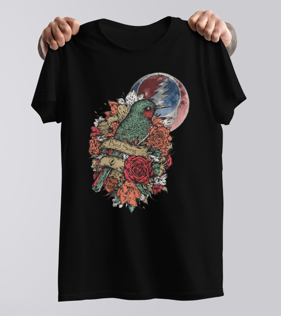 Grateful Dead Steal Your Face Floral Bird Song T-Shirt