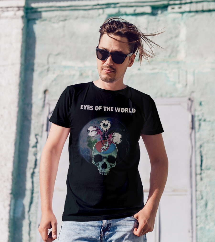EYES OF THE WORLD SKULL EARTH GRATEFUL DEAD T-Shirt
