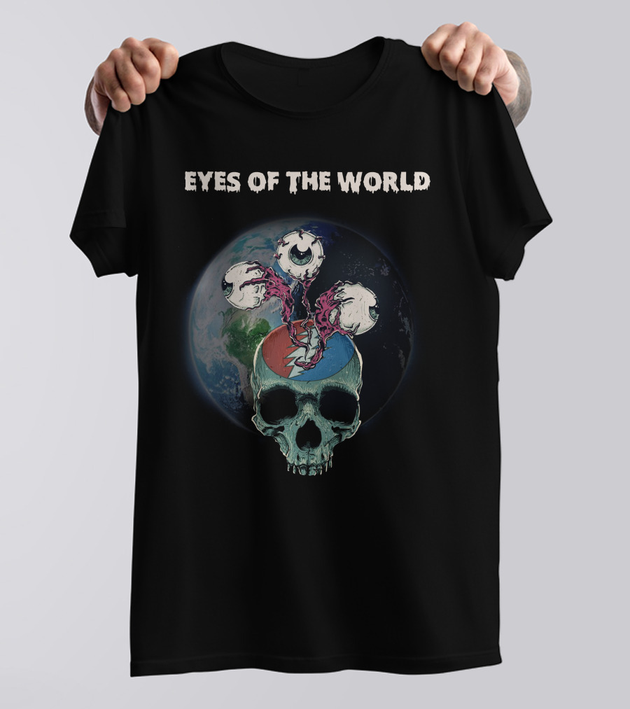 EYES OF THE WORLD SKULL EARTH GRATEFUL DEAD T-Shirt