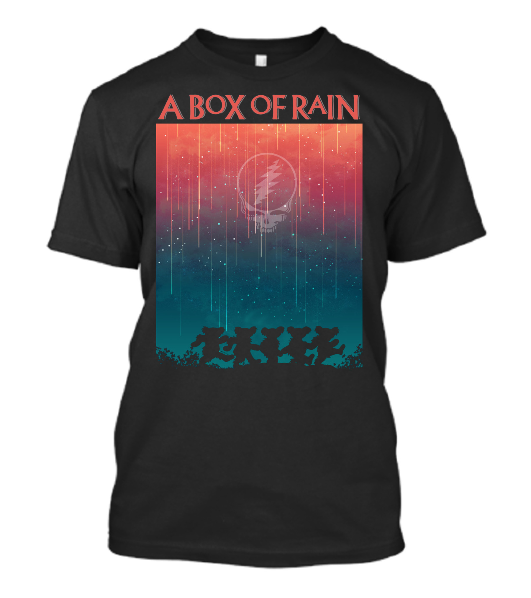 A Box Of Rain Grateful Dead Dancing Bears Steal Your Face T-Shirt