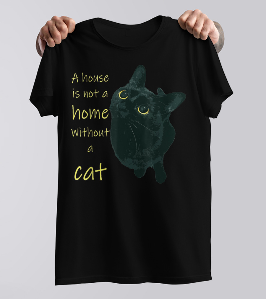 A House Is Not A Home Without A Cat Black Cat T-Shirt