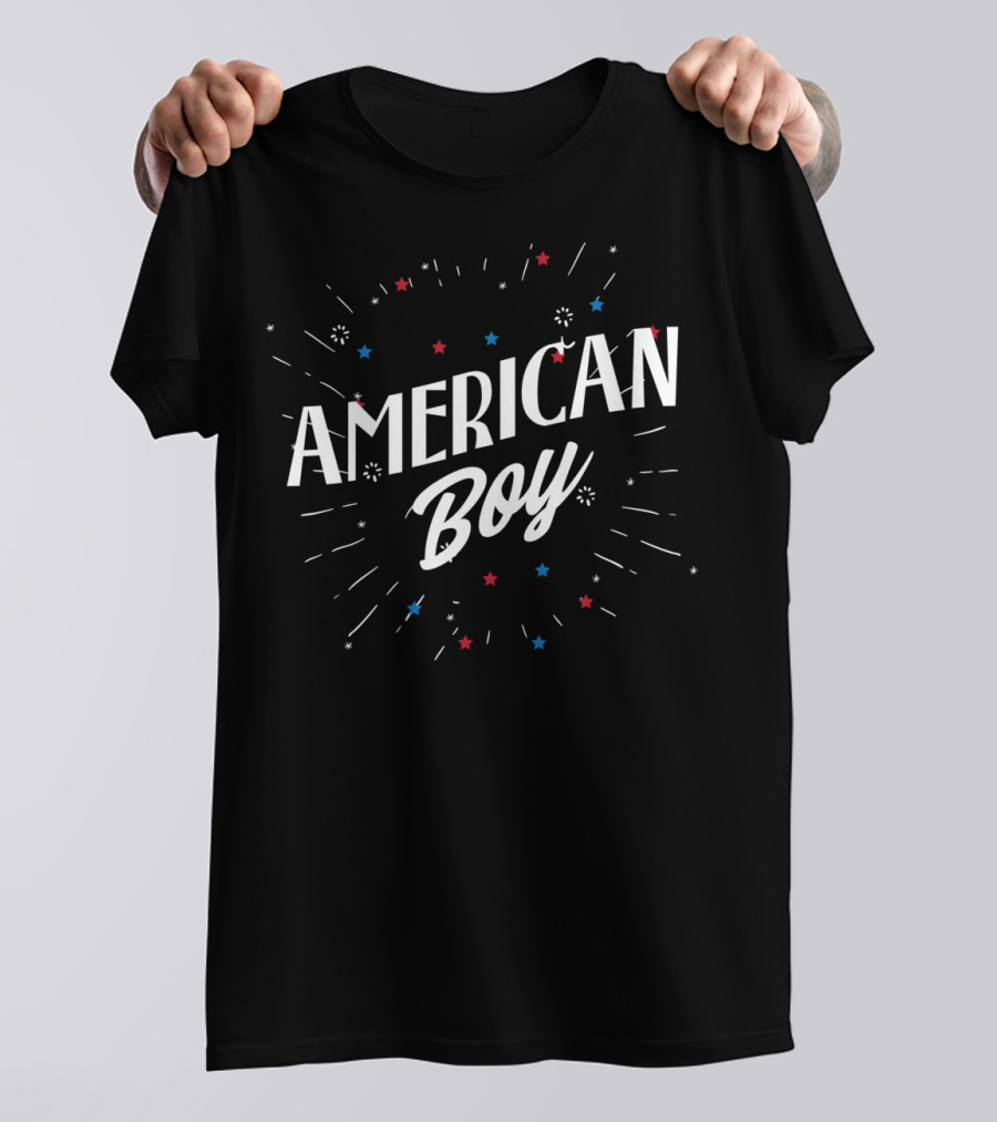 American Boy 4th Of July Stars US Pride T-Shirt