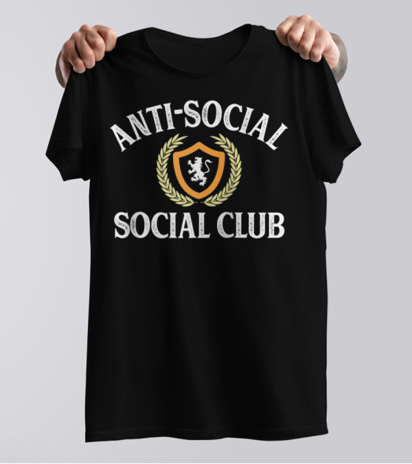 ANTI-SOCIAL SOCIAL CLUB Crest Lion Emblem Laurel T-Shirt