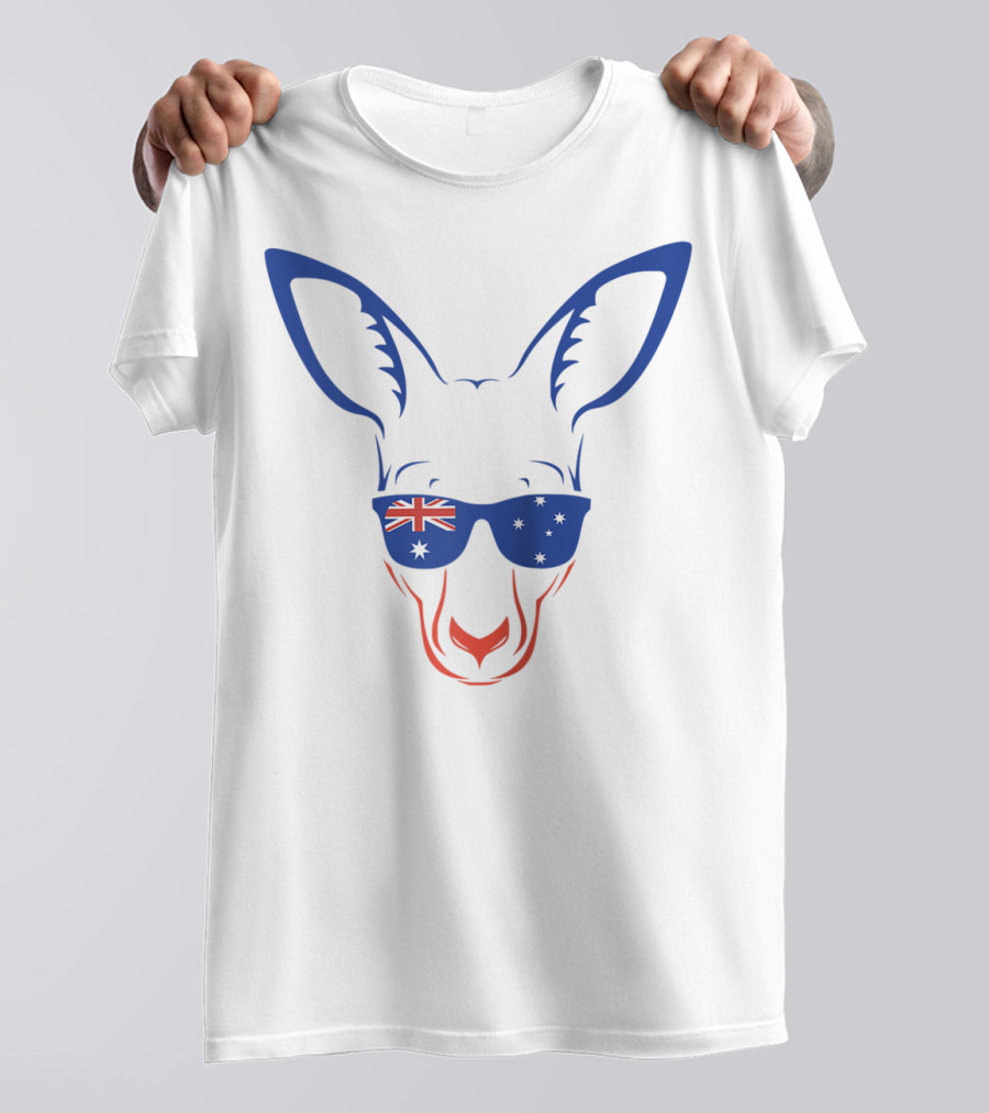 Kangaroo Wearing Australian Flag Sunglasses Patriotic Symbol Aussie T-Shirt