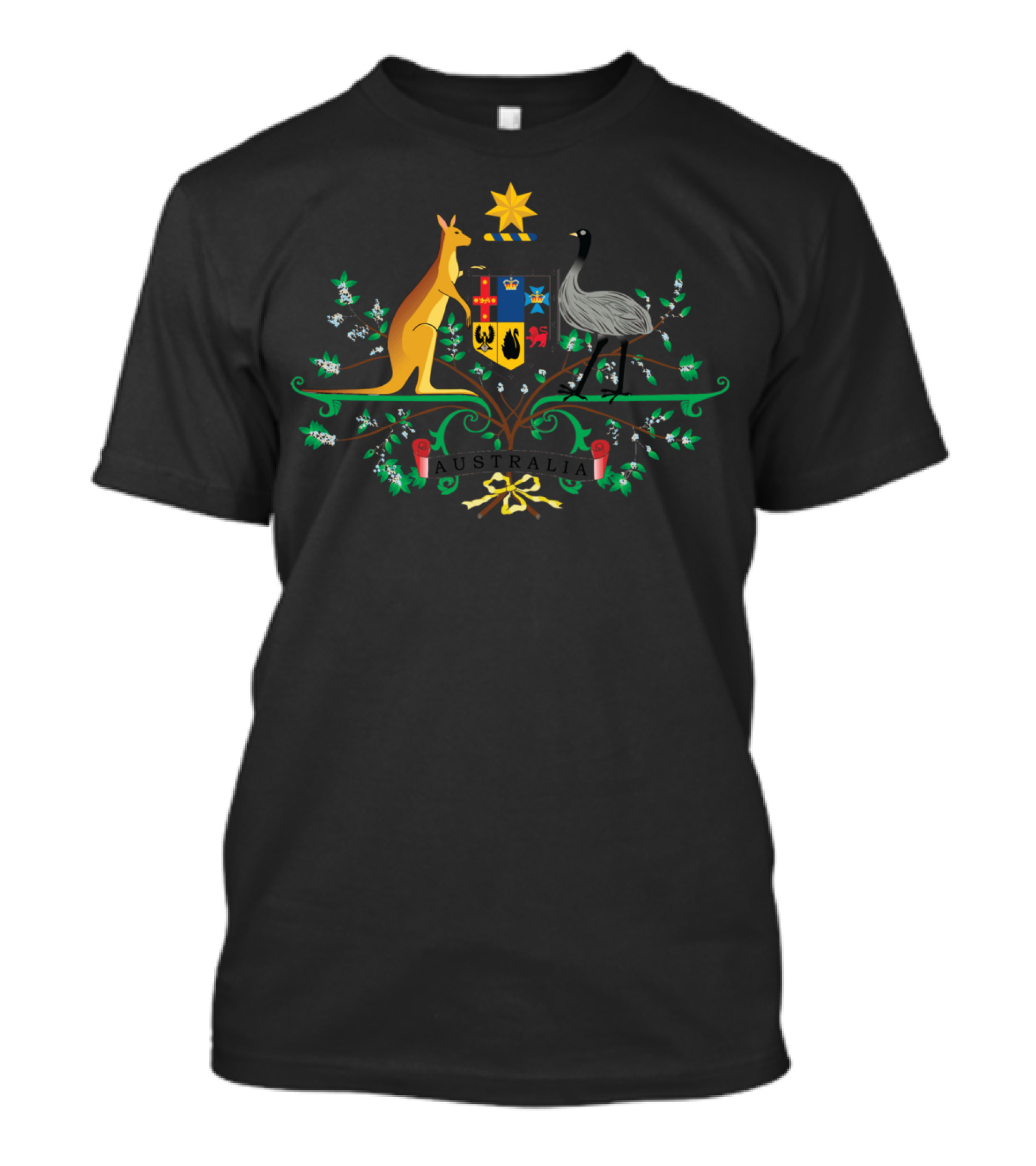 Australia Coat Of Arms With Kangaroo And Emu Crest T-Shirt